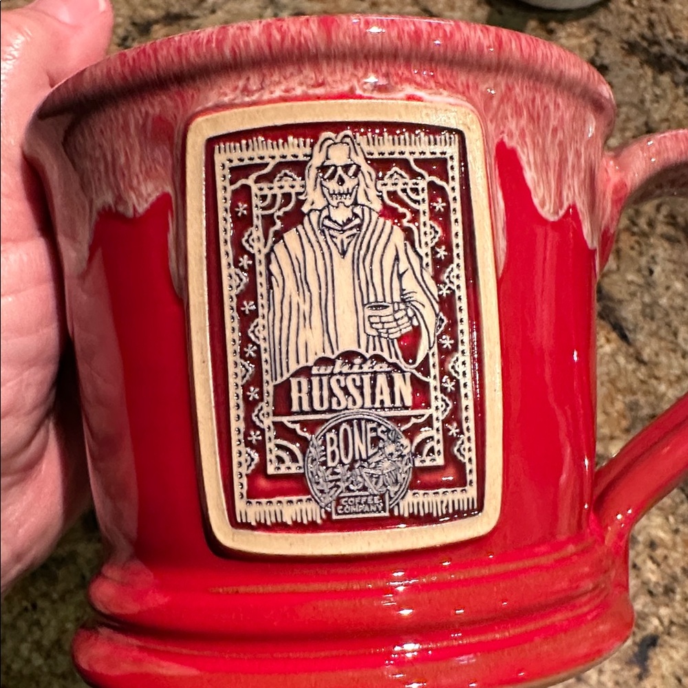 Bones Coffee Company White Russian artisanal mug produced by Deneen Pottery